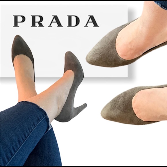 Prada charcoal grey curve arc pumps - Picture 7 of 10